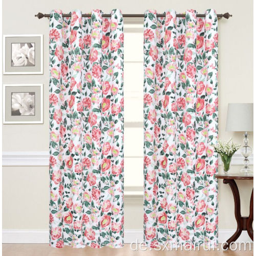 Factory Supply Leinen Fenstervorhang Floral Printed Home